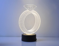 3D lamp- LED - Yellow light color - Black appearance color - Thumbnail