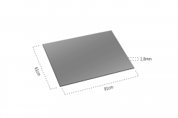 Mirror ACRYLIC PLEXIGLASS Anthracite (810 mm x 610 mm) Thickness (1.8 mm) - Thumbnail